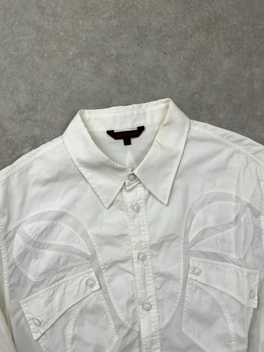 SS2002 Roberto Cavalli White Western Shirt IMpiiTGj 6