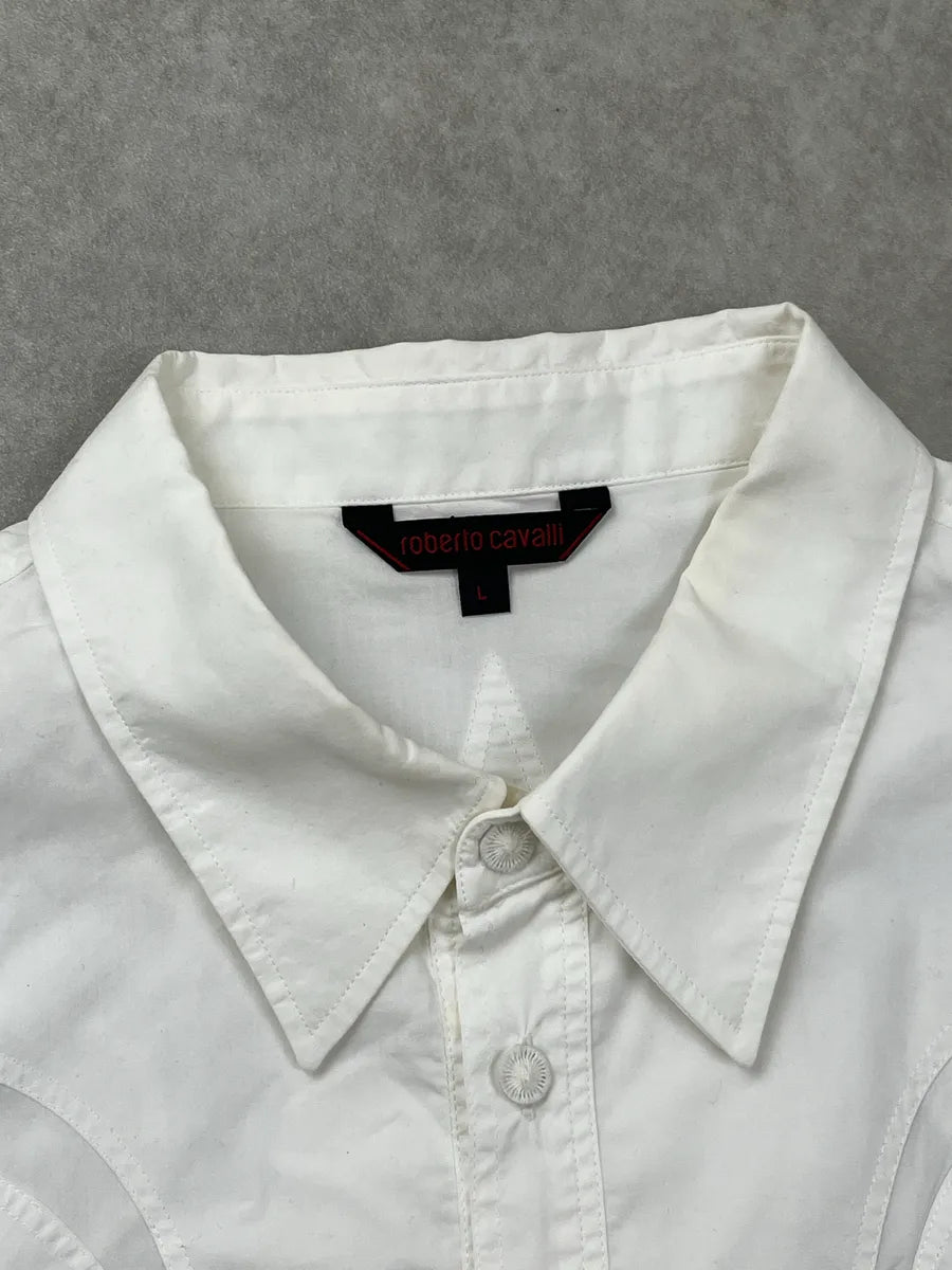 SS2002 Roberto Cavalli White Western Shirt IMpiiTGj 9