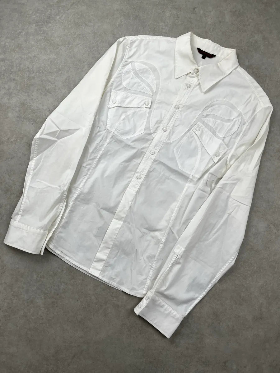 SS2002 Roberto Cavalli White Western Shirt IMpiiTGj 5
