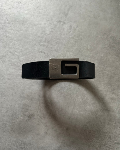 AW2001 Gucci by Tom Ford Black Leather Belt (OS) - 6