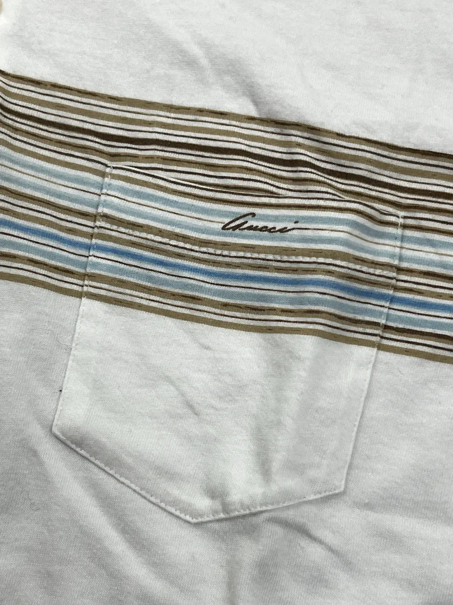 SS2009 Gucci White Horizontal Stripe Logo Polo IPqMUqEL 8