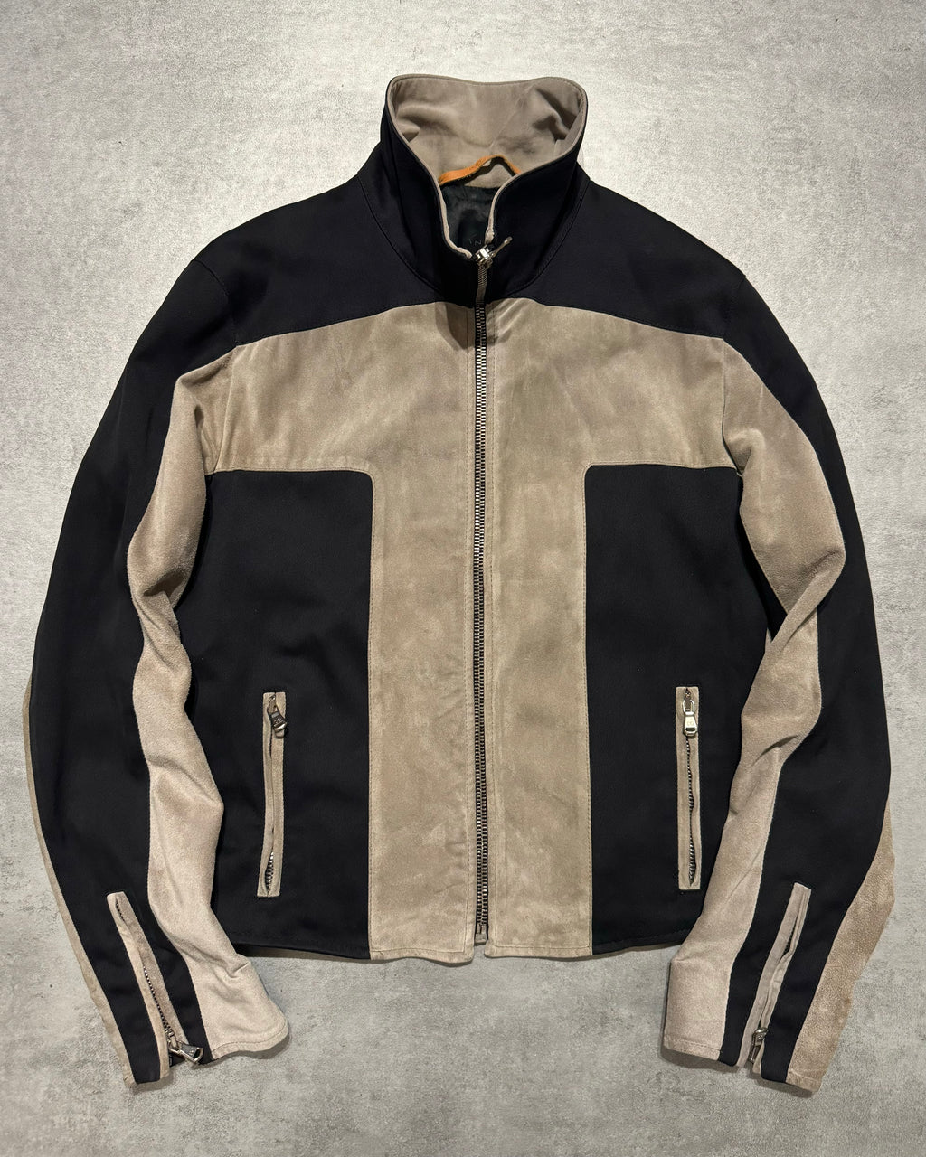 2000s Dolce & Gabbana Cross Suede Hybrid Architectural Jacket  (M) - 5