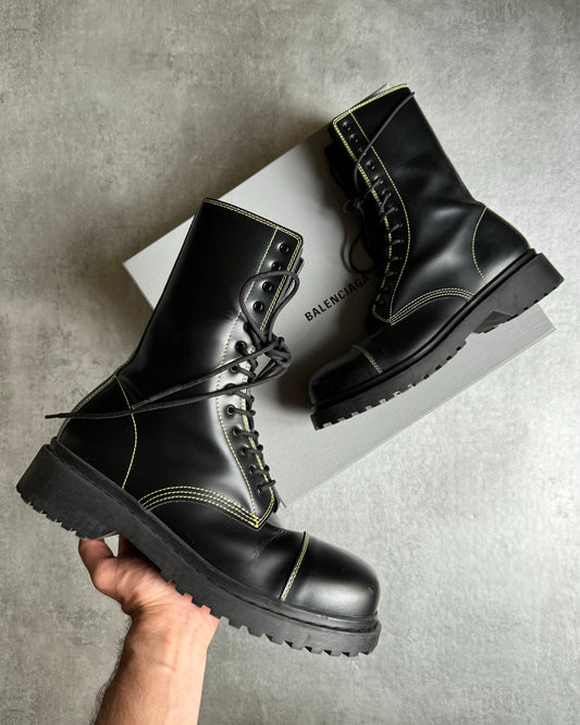 Balenciaga Amphibia Black Hummer Leather Strike Boots (43) - 1