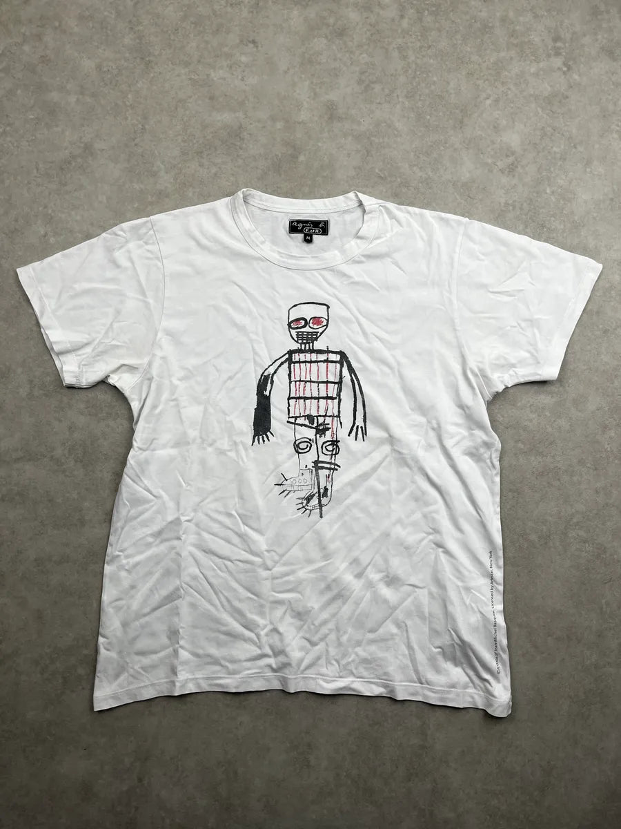 Agnès b. White Basquiat Graphic T-Shirt ITVmYvjE 0