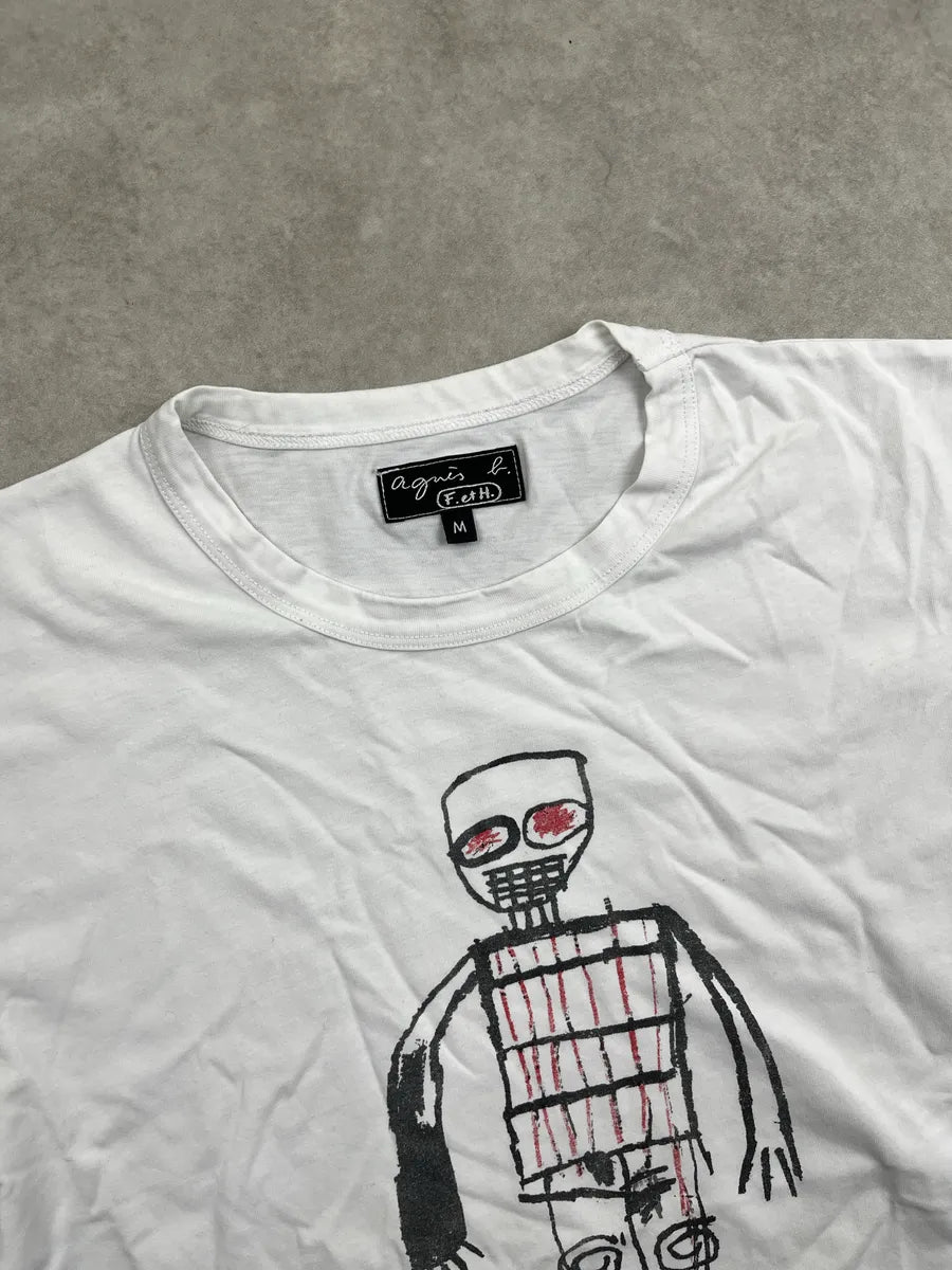 Agnès b. White Basquiat Graphic T-Shirt ITVmYvjE 5