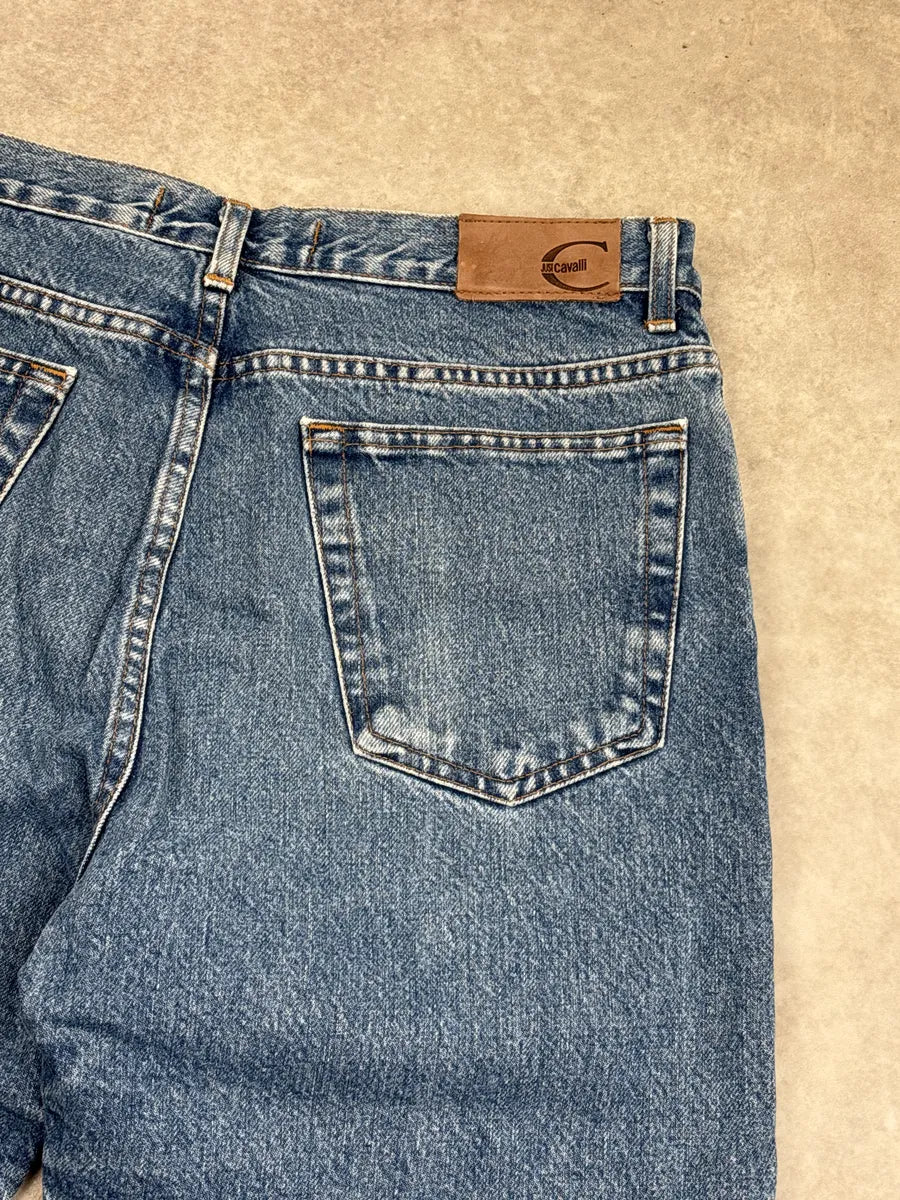 2000s Cavalli Mid Blue Eroded Denim Jeans ITmeutct 8