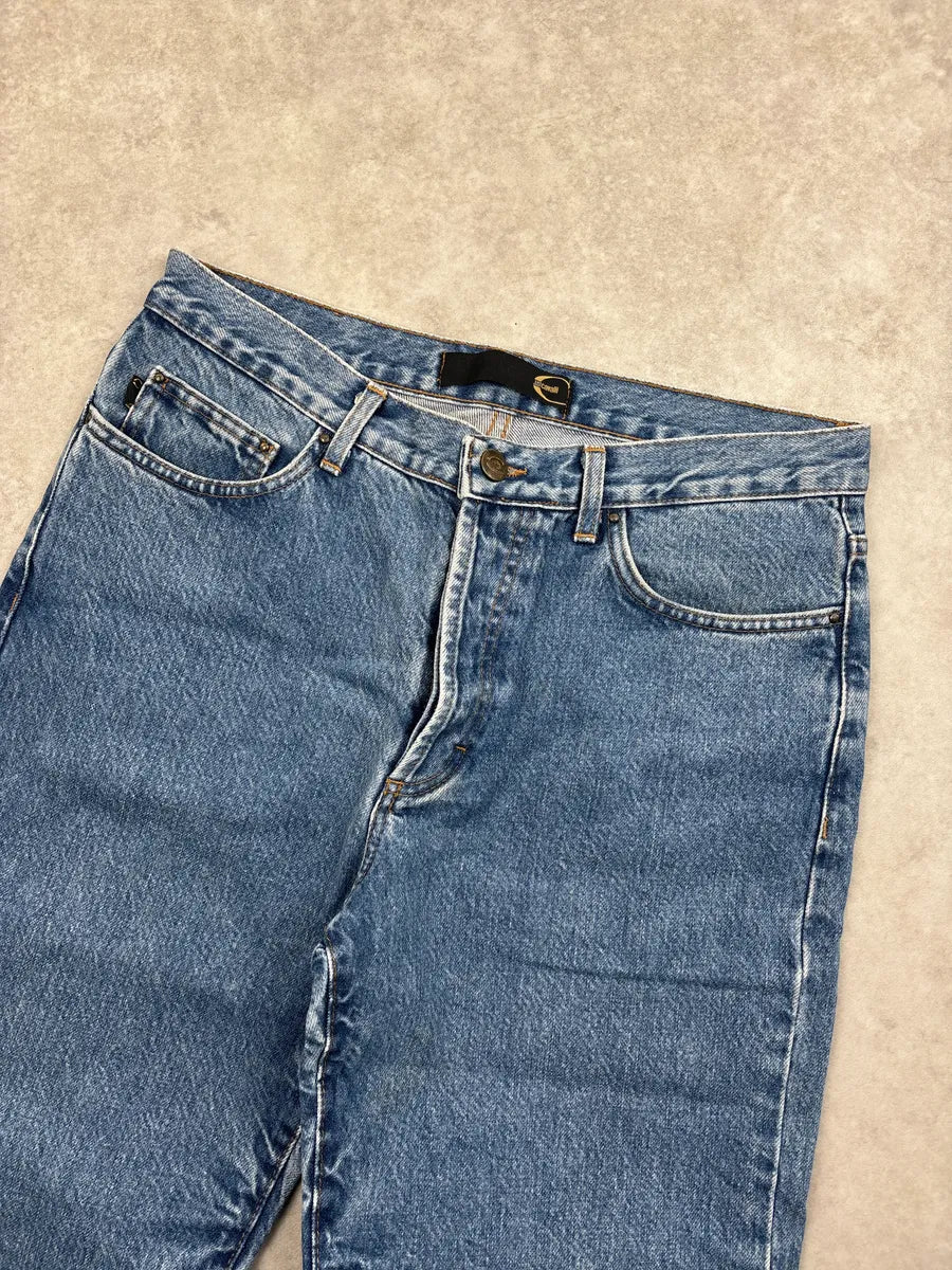 2000s Cavalli Mid Blue Eroded Denim Jeans ITmeutct 6