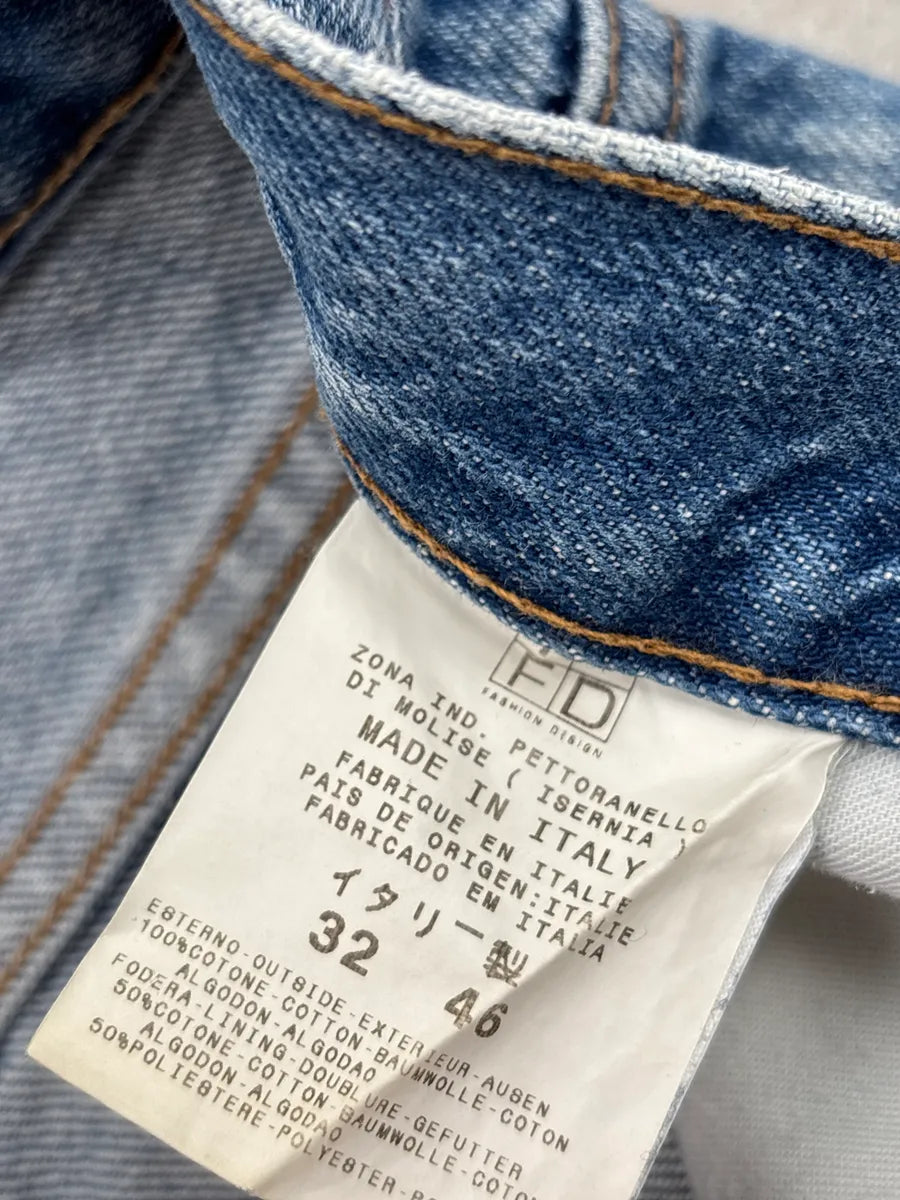 2000s Cavalli Mid Blue Eroded Denim Jeans ITmeutct 11