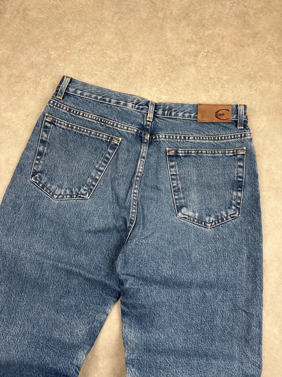 2000s Cavalli Mid Blue Eroded Denim Jeans ITmeutct 7