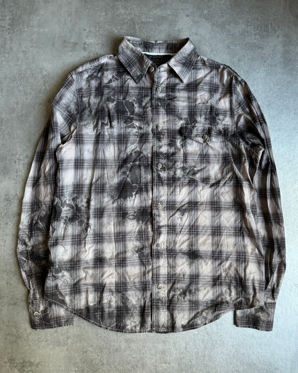 SS2011 Armani Eroded Brown Checkered Shirt (L) - 2