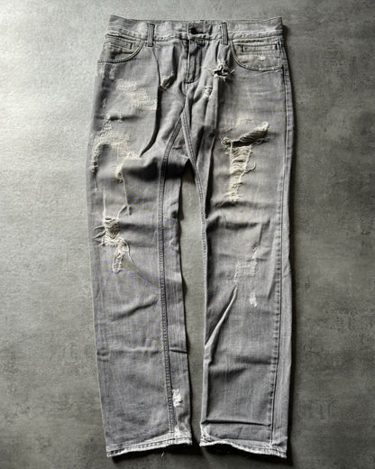 2000s Dolce & Gabbana Distressed Relaxed Grey Denim Jeans (L) - 2