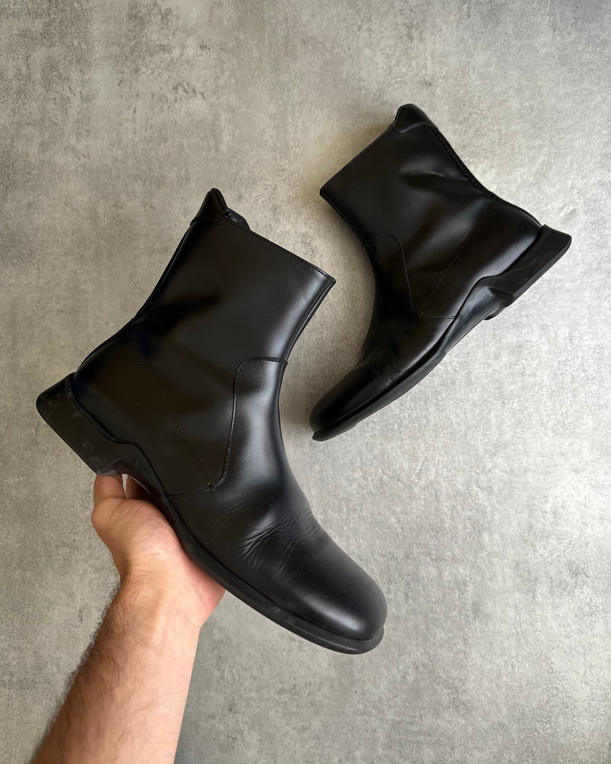 FW1999 Prada Black Leather Derby High Boots (43) - 7