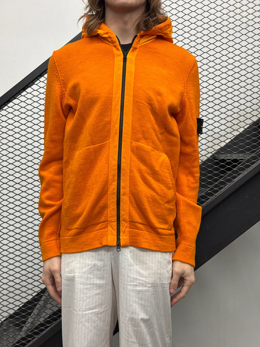Stone Island Orange Compass Logo Contrast Hood Light Jacket IYRzShiw 1