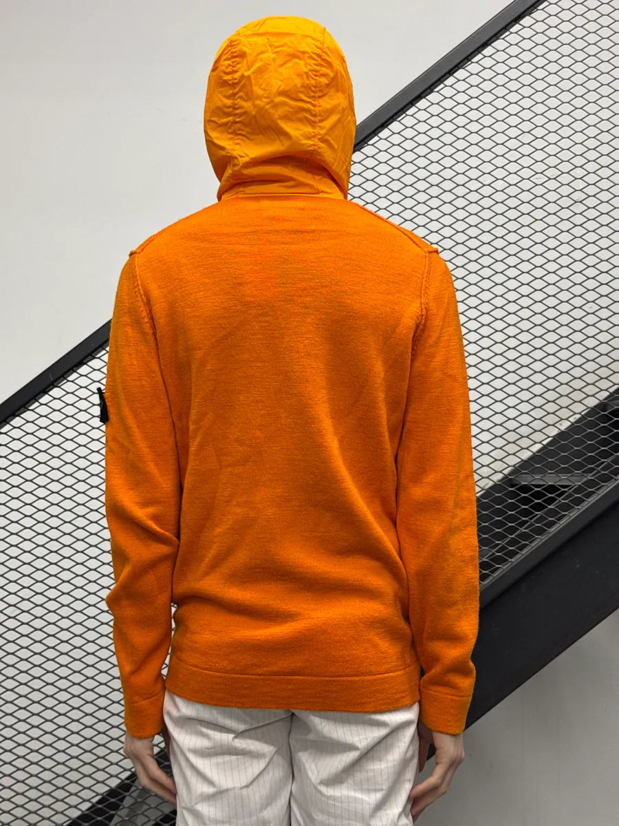 Stone Island Orange Compass Logo Contrast Hood Light Jacket IYRzShiw 2