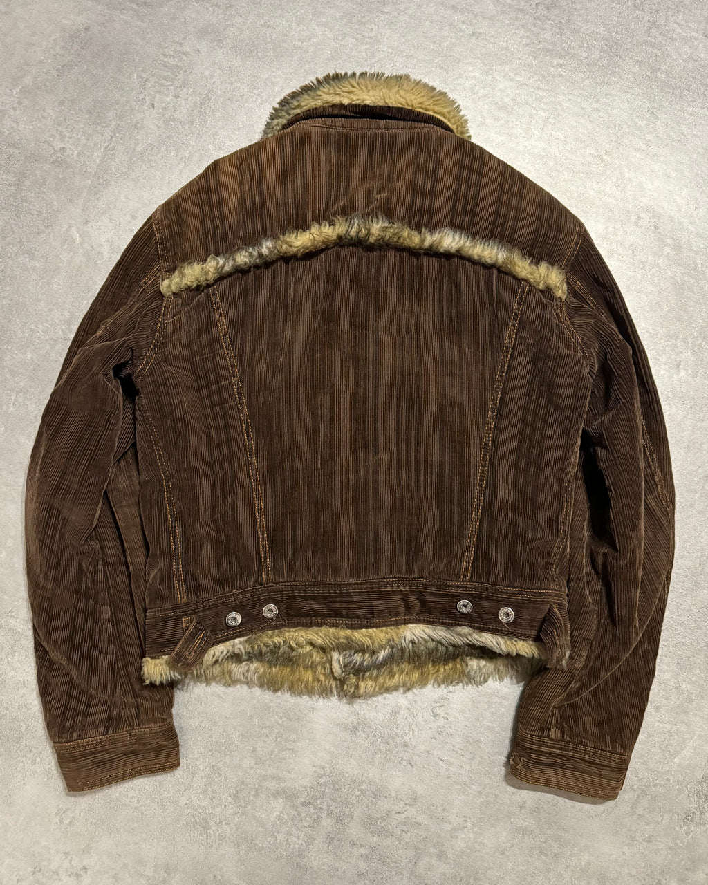 FW2001 Dolce & Gabbana Fur Striped Corduroy Jacket (M/L) - 5