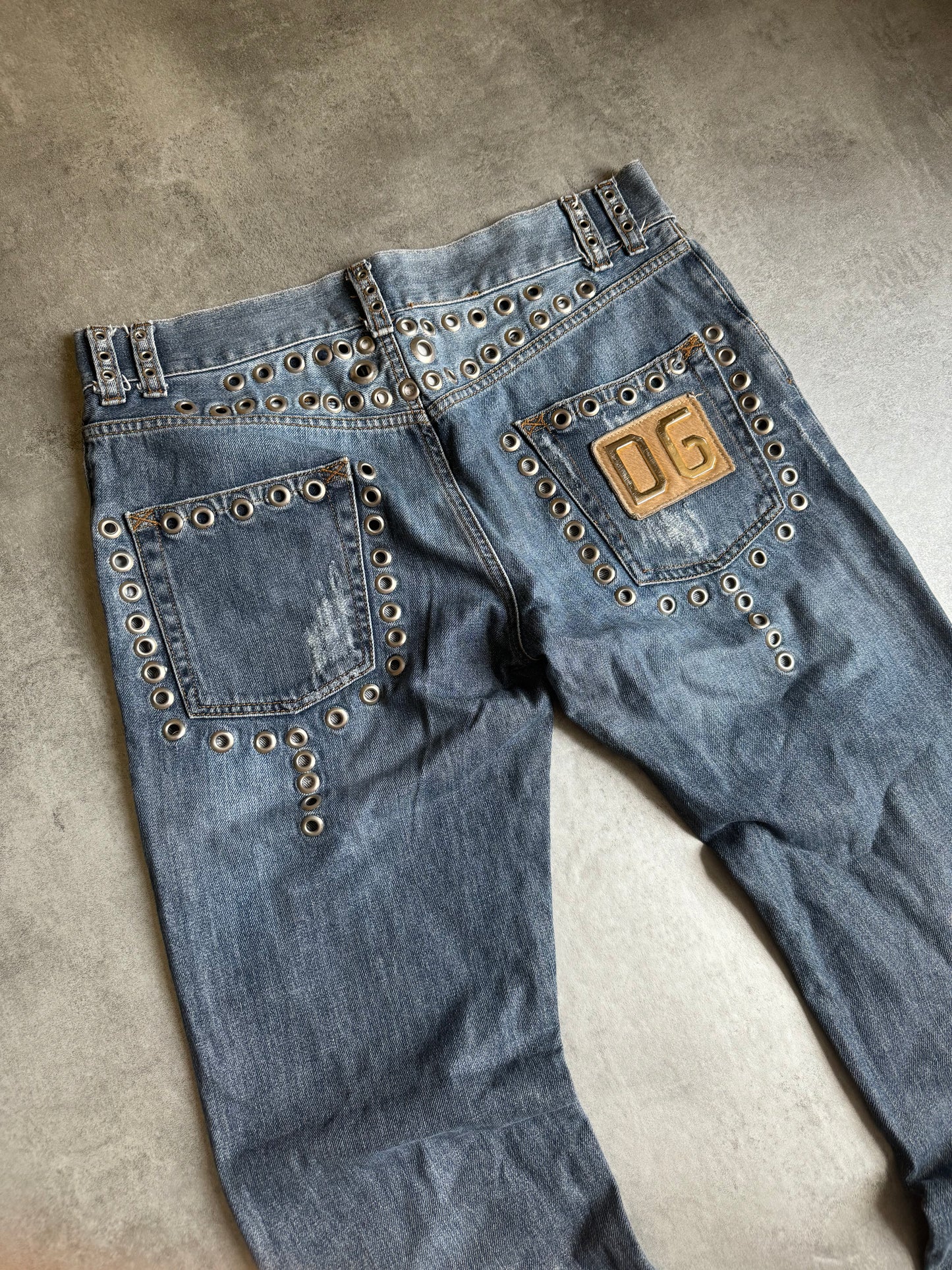 SS2006 Dolce & Gabbana Eyeled Denim Savage Pants (L) - 6