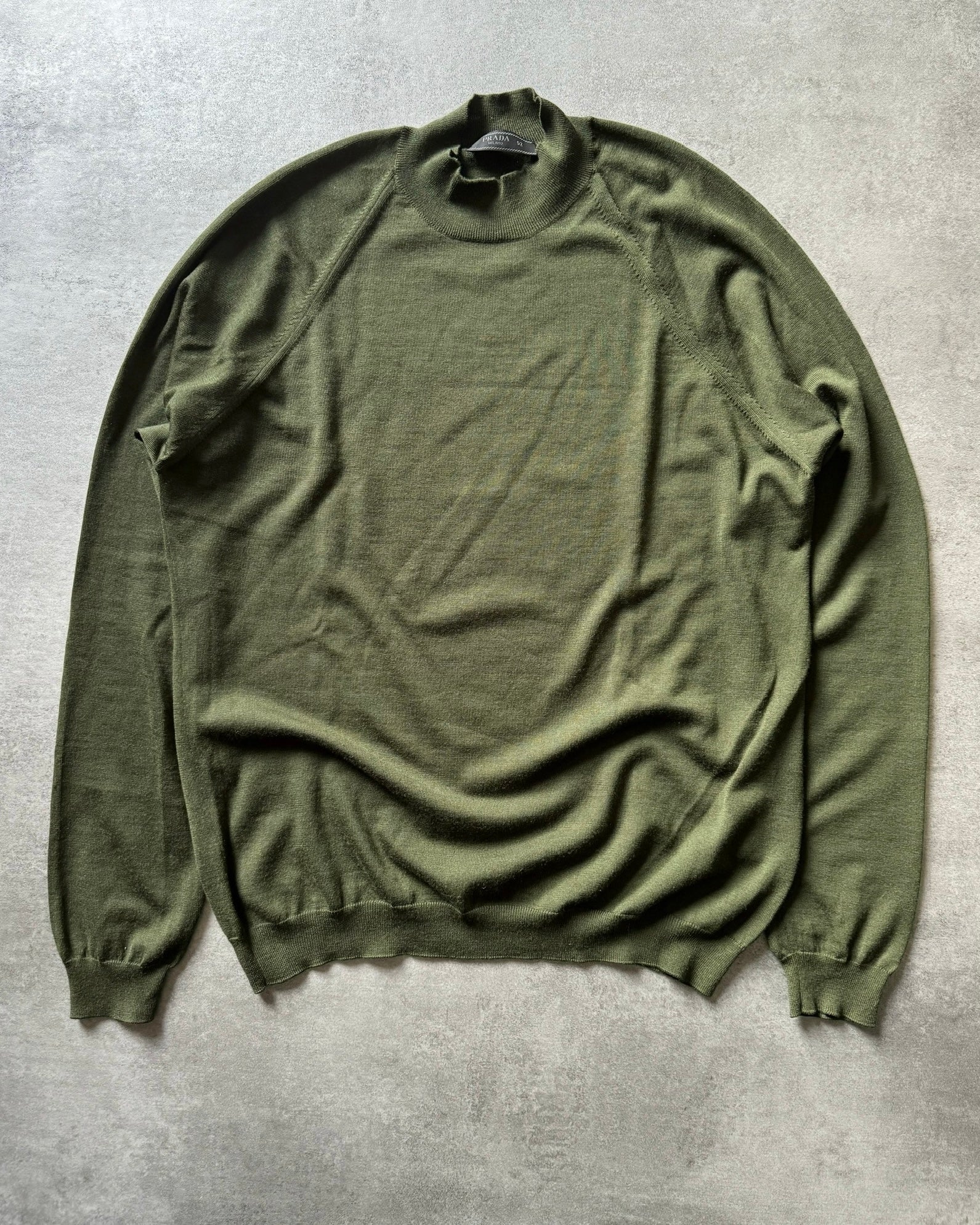 FW2019 Prada Wool Olive Sweater  (L) - 1