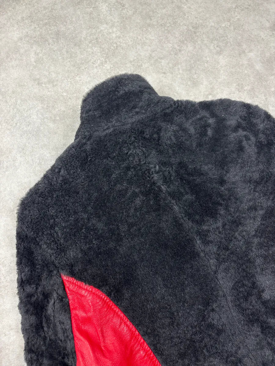 2000s Dolce & Gabbana Red Shearling Panel Biker Leather Jacket IpSQVXBp 9