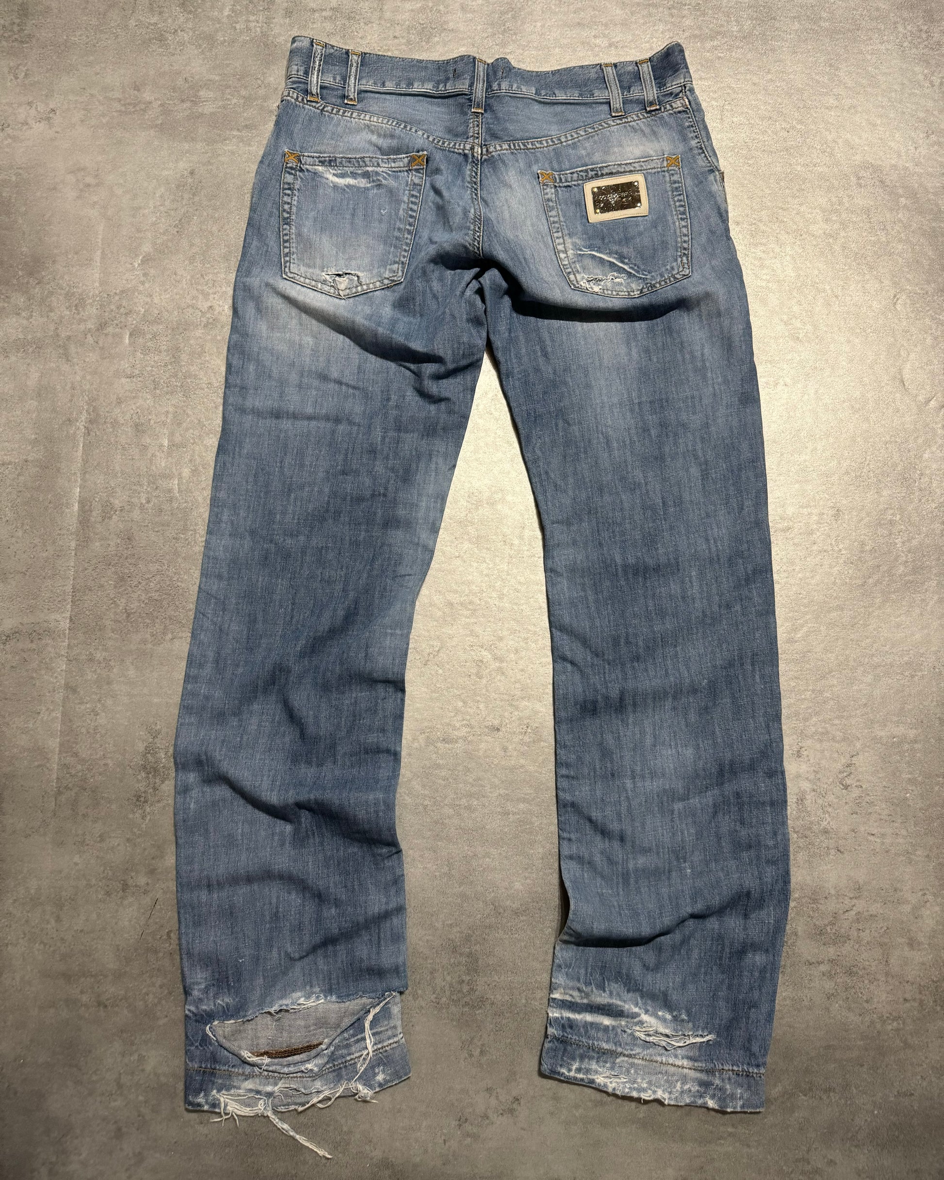 SS2006 Dolce & Gabbana Distressed Relaxed Denim Jeans (L) - 2