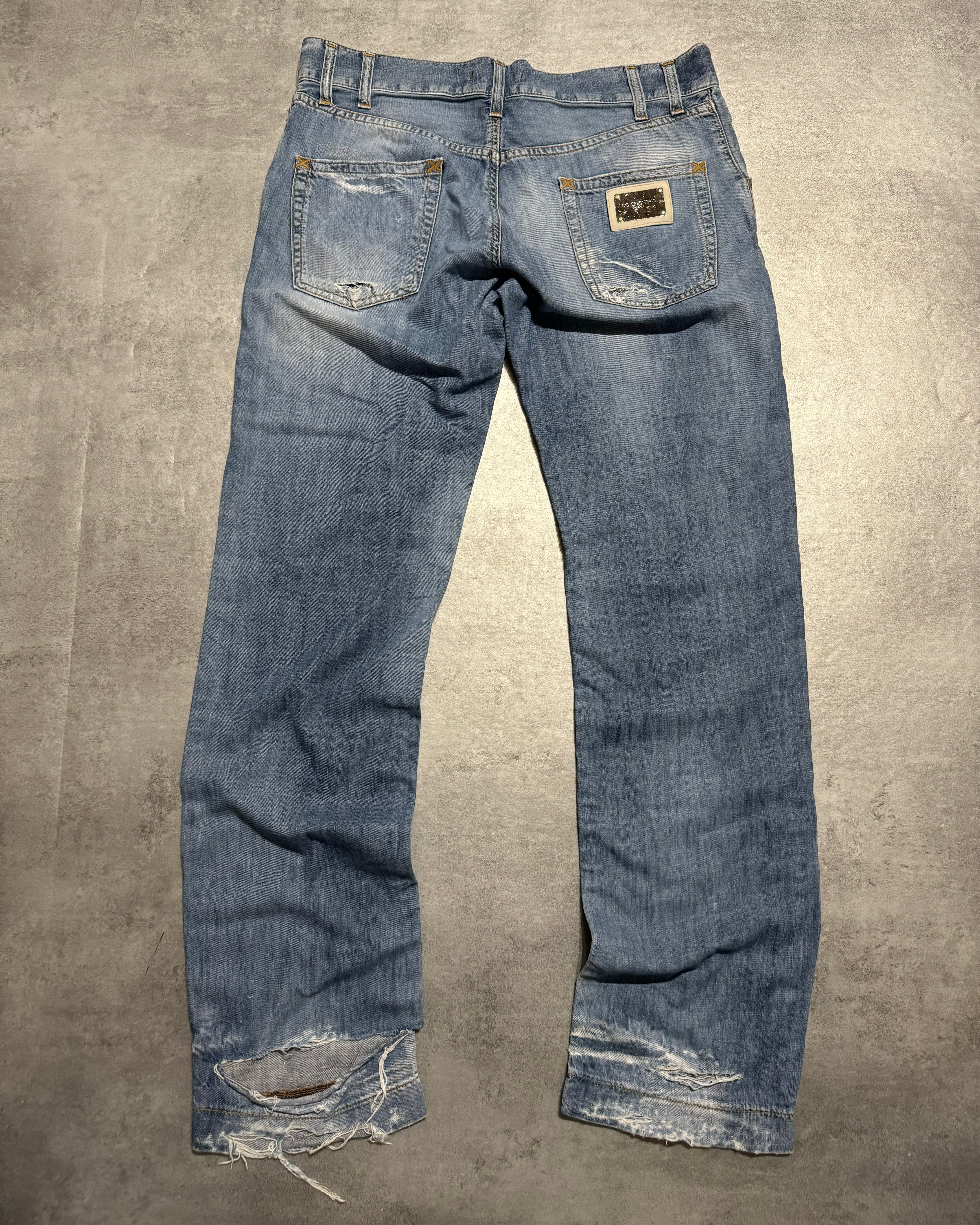 SS2006 Dolce & Gabbana Distressed Relaxed Denim Jeans (L) - 2