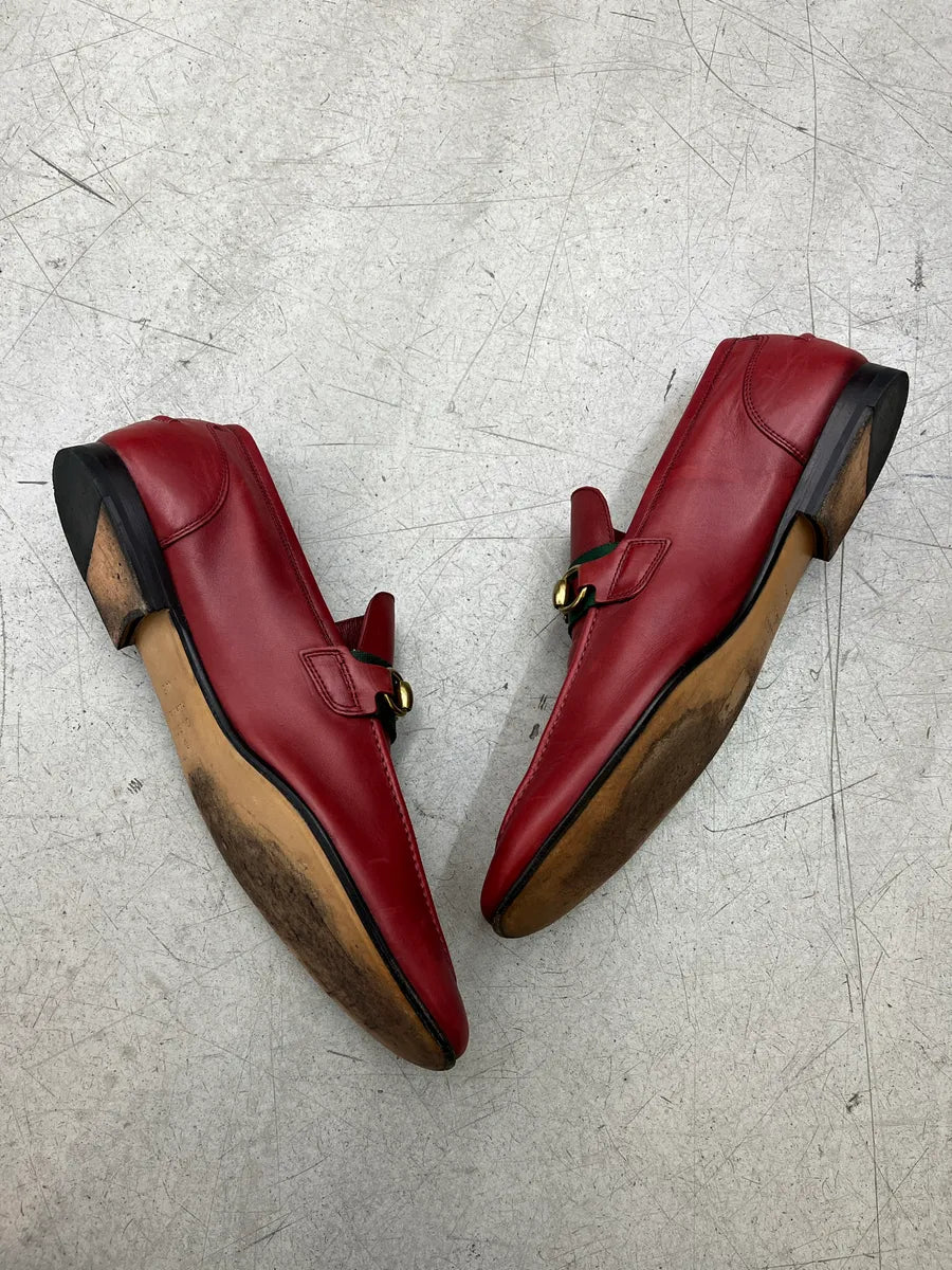 2000s Gucci Horsebit Red Leather Loafers IqzqZfgT 2