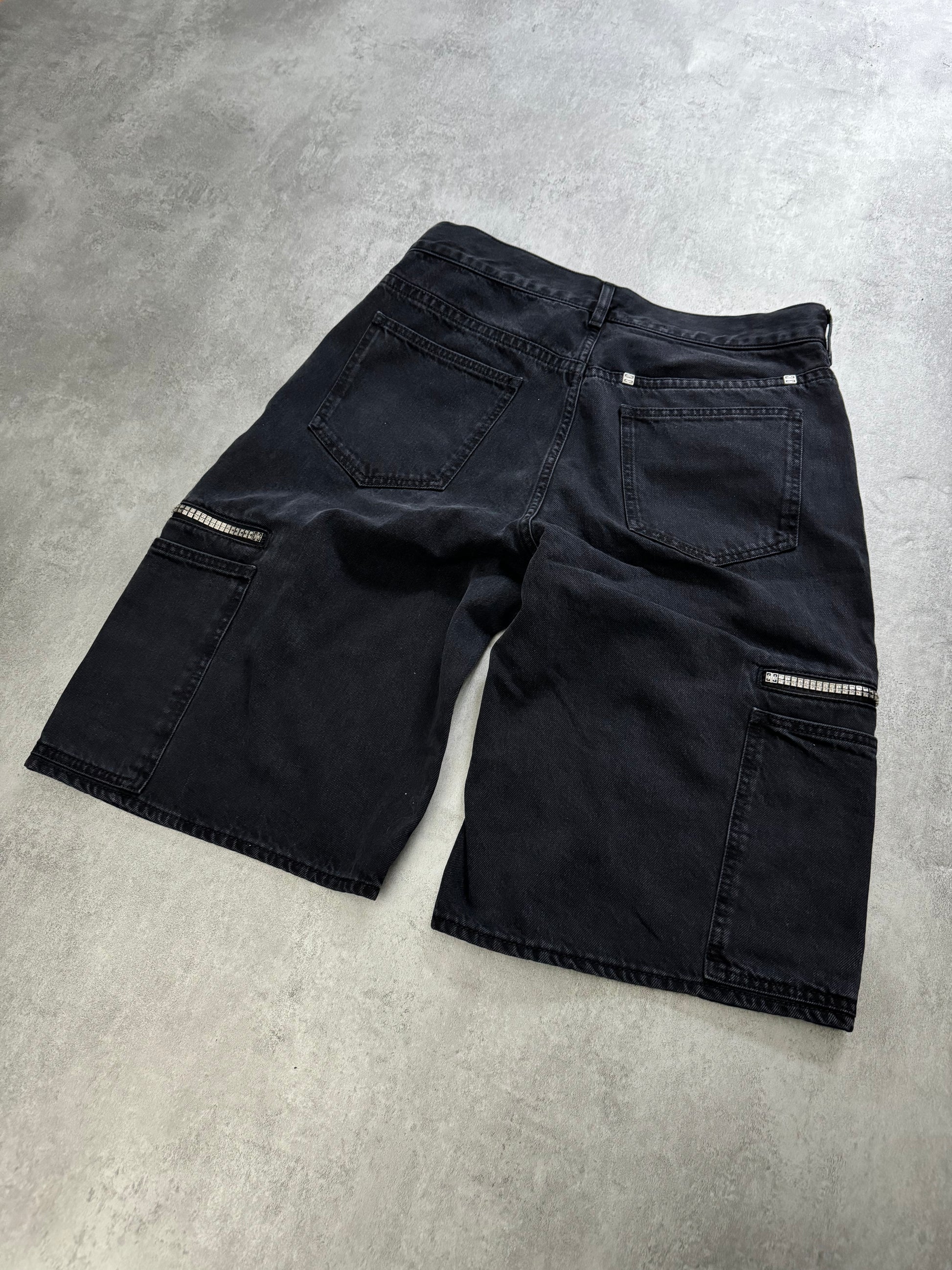 Givenchy 4G Zip Denim Black Cargo Short by Matthew Williams (M/L) - 4