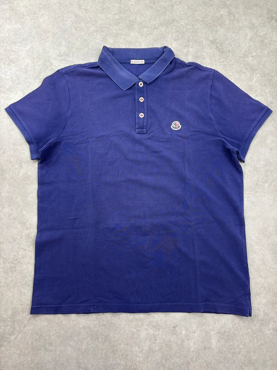 Moncler Navy Piqué Logo Patch Polo ItMagOFO 2