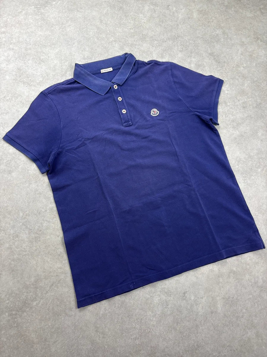 Moncler Navy Piqué Logo Patch Polo ItMagOFO 3