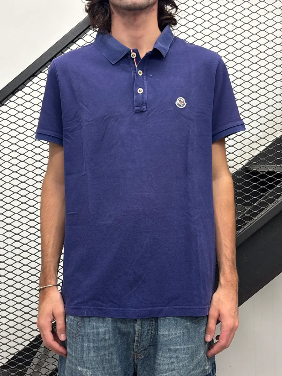 Moncler Navy Piqué Logo Patch Polo ItMagOFO 0