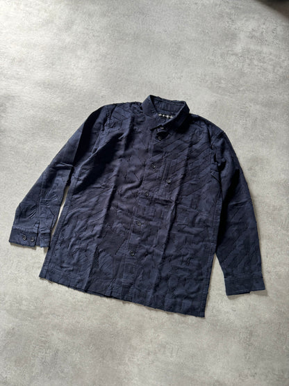 Issey Miyake Blue Deconstructed Geo Shirt (M) - 7