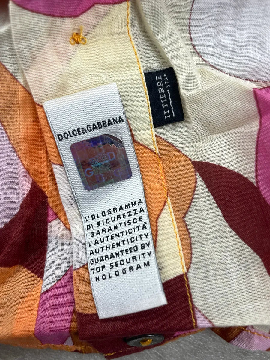 SS2004 Dolce & Gabbana Psychedelic Floral Pink Button Shirt IwKyBKFL 12