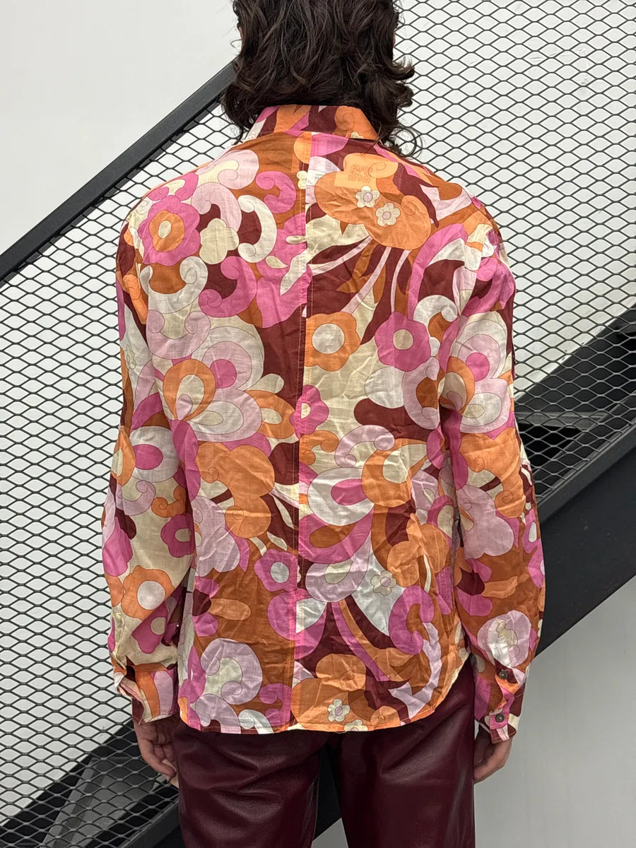SS2004 Dolce & Gabbana Psychedelic Floral Pink Button Shirt IwKyBKFL 3