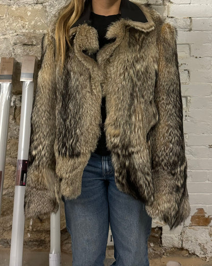 2000s Cavalli Reversible Fox Fur Premium Leather Jacket (S) - 7