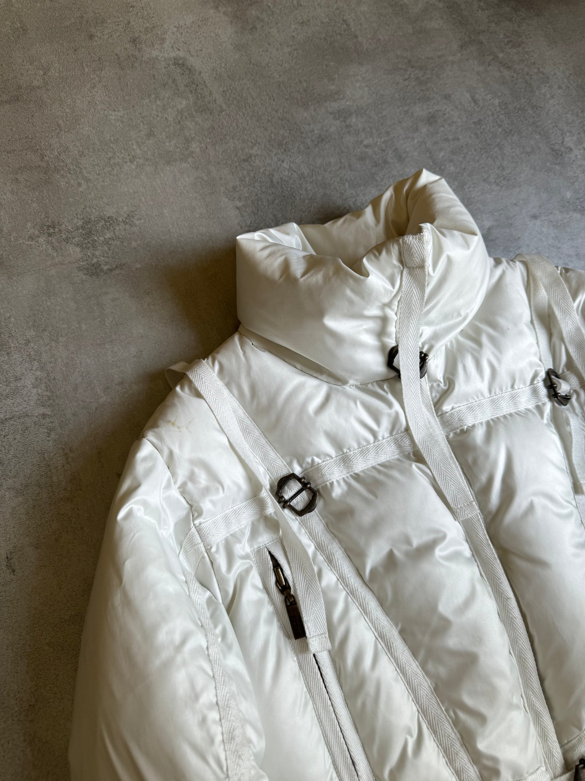 1990s Cavalli White Parachute Harness Puffer Jacket (S) - 9