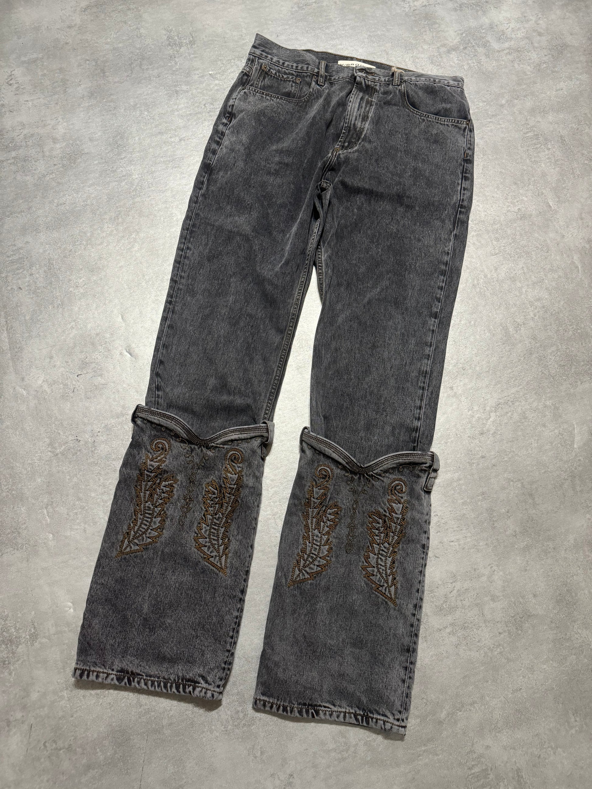 SS2024 Y/Project Cow-Boy Brut Grey Astro Denim Jeans (L) - 5