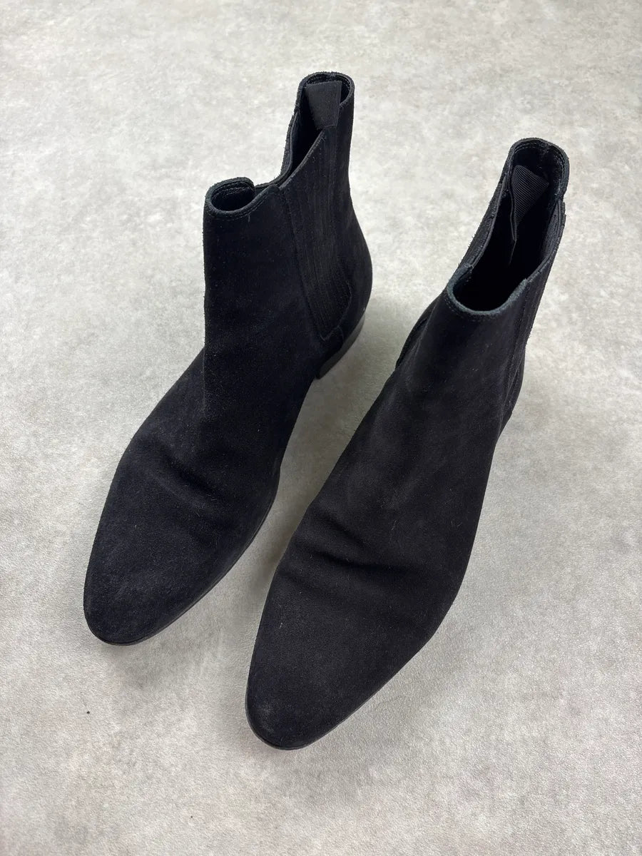 2010s Saint Laurent Black Suede Chelsea Boots IzzdAAgk 2