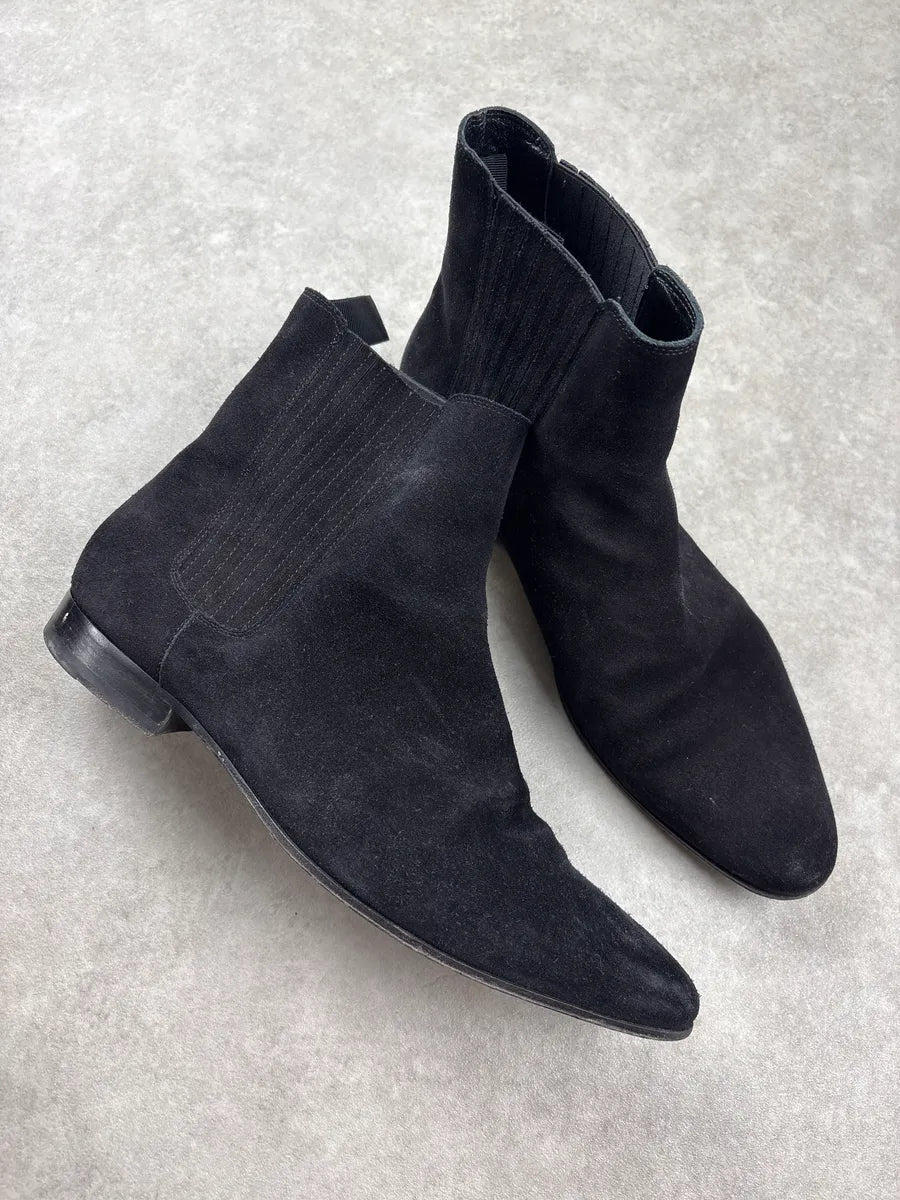 2010s Saint Laurent Black Suede Chelsea Boots IzzdAAgk 4