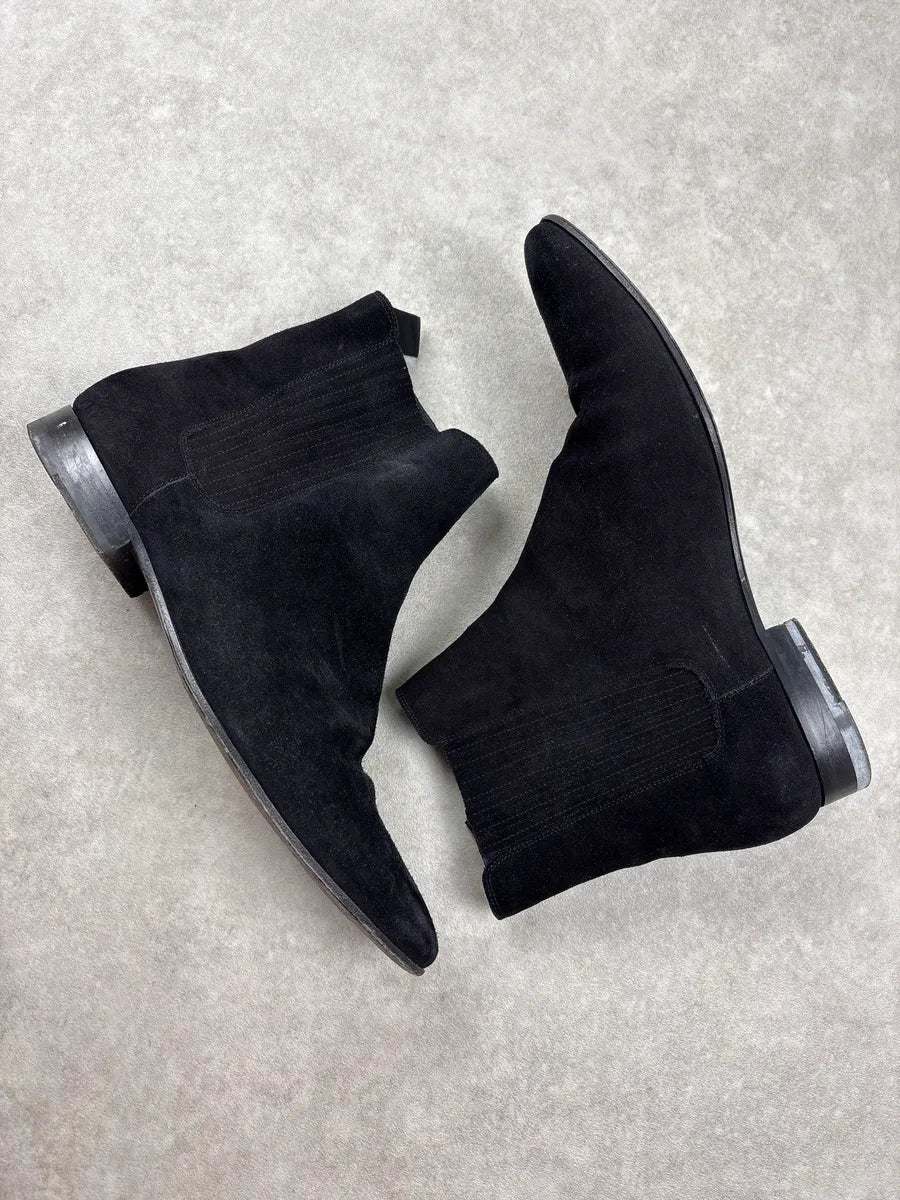 2010s Saint Laurent Black Suede Chelsea Boots IzzdAAgk 5