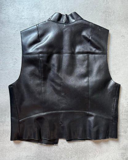 Dries Van Noten Black Leather Sleeveless jacket (XS) - 2