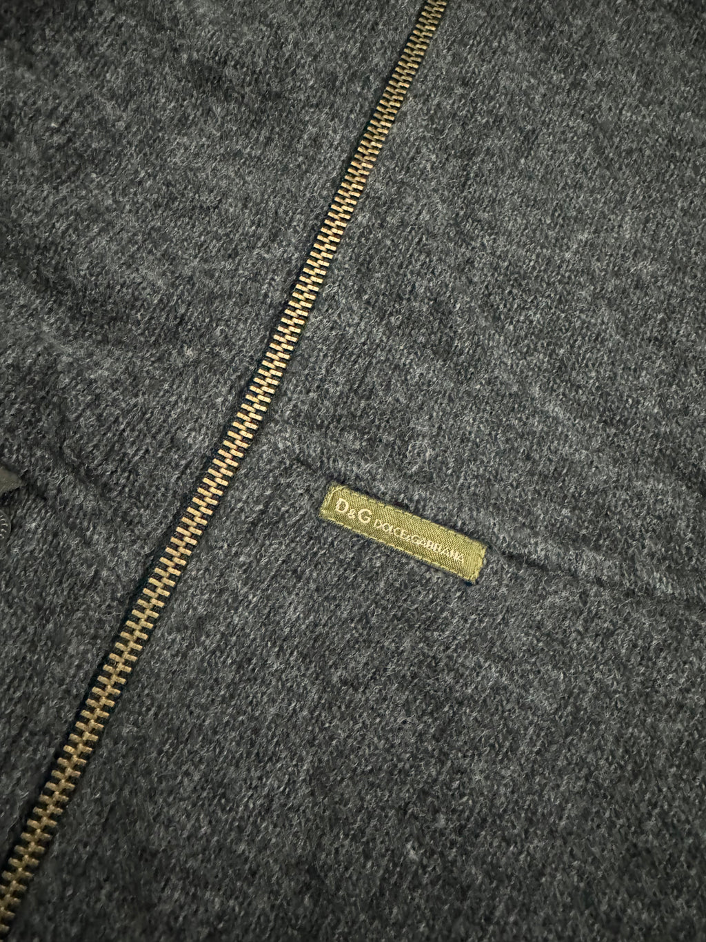 2000s Dolce & Gabbana Asymmetrical Grey Wool Zip-up (M) - 8