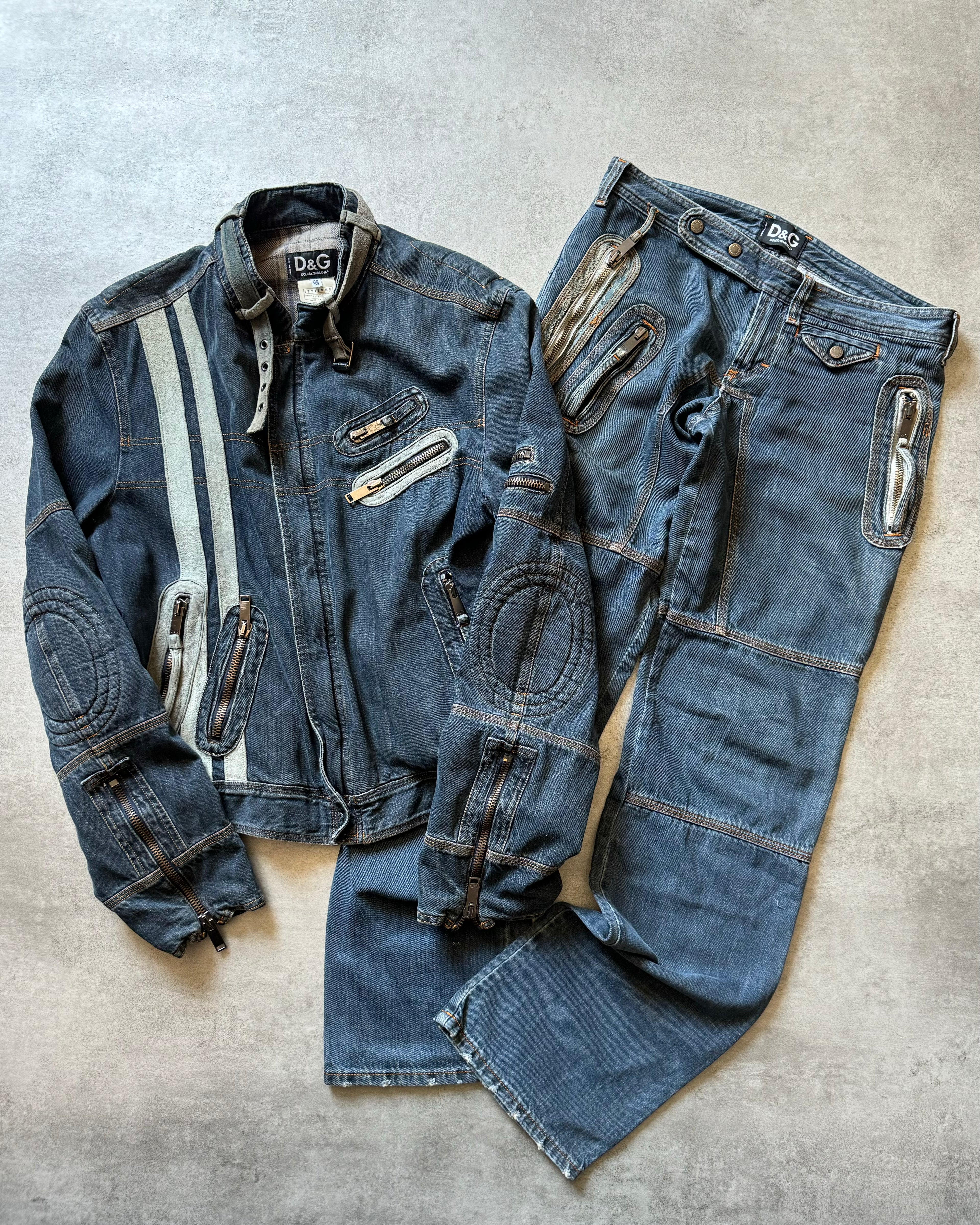 AW2004 Dolce & Gabbana Astro Denim Biker Pants  (M) - 3