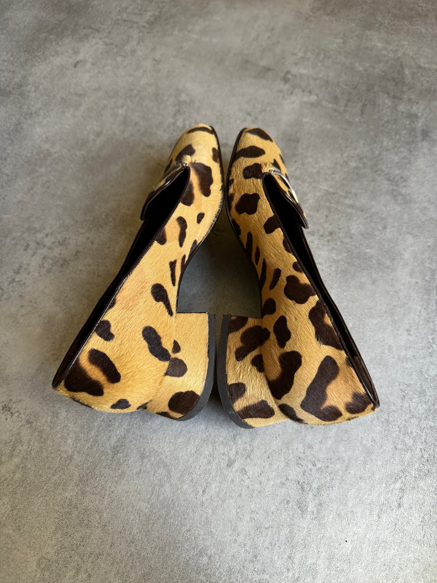 2000s Prada Pony Hair Leopard Print Cheetah Heels (37,5) - 8