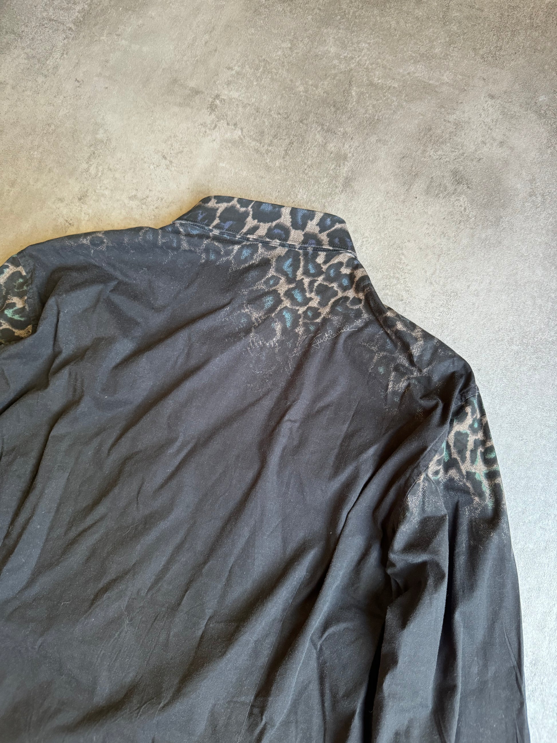 SS2012 Cavalli Leopard Black Print Shirt  (M) - 3