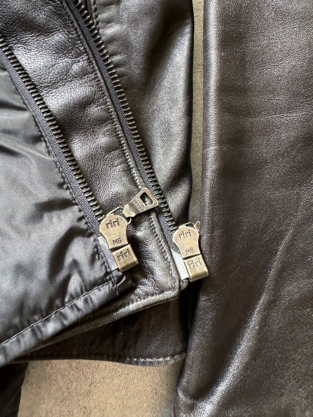 FW2008 Prada Premium Biker Black Leather Jacket (M) - 6