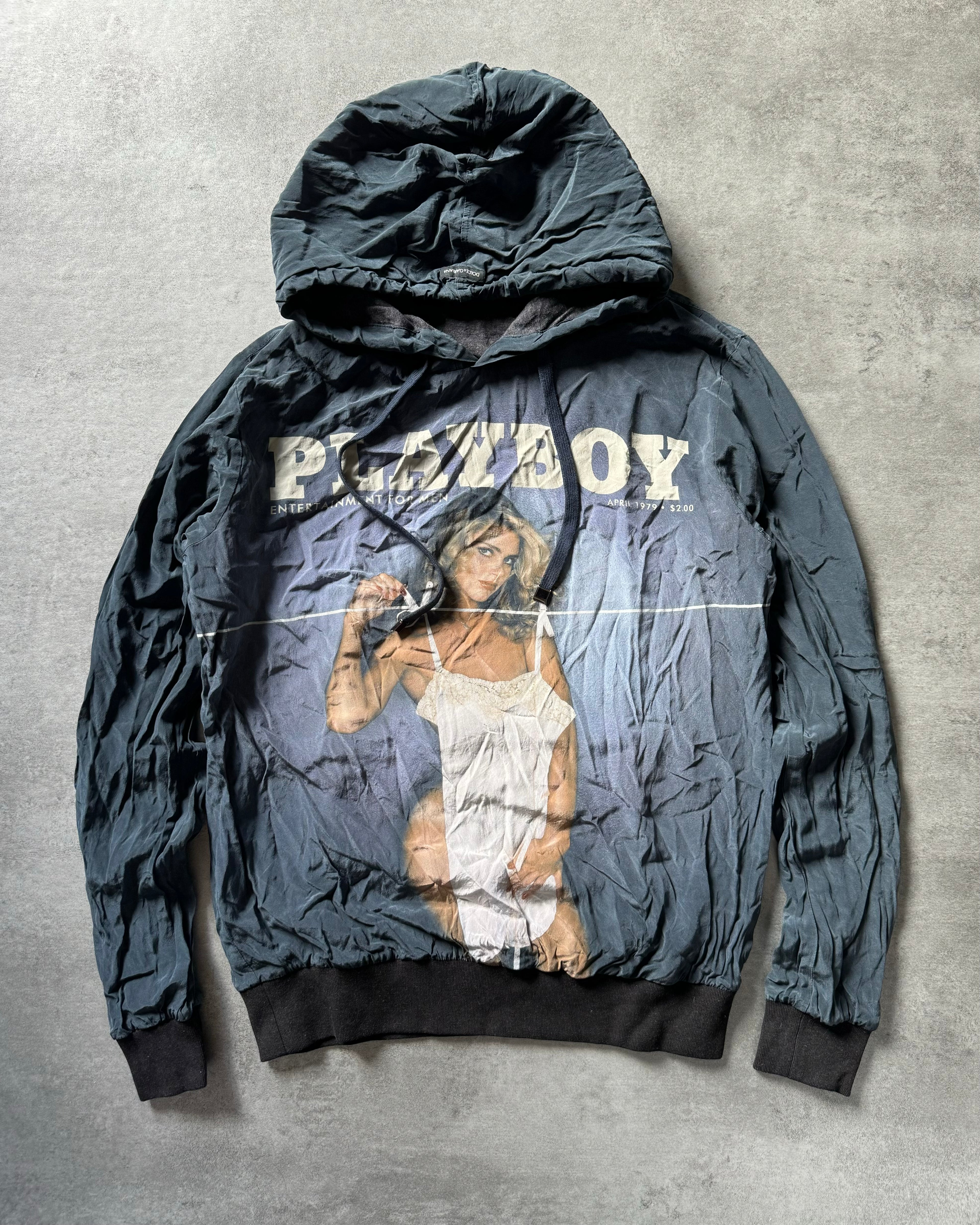 Dolce & Gabbana Playboy 1979 Cover Technical Silk Navy Sweater (S) - 1