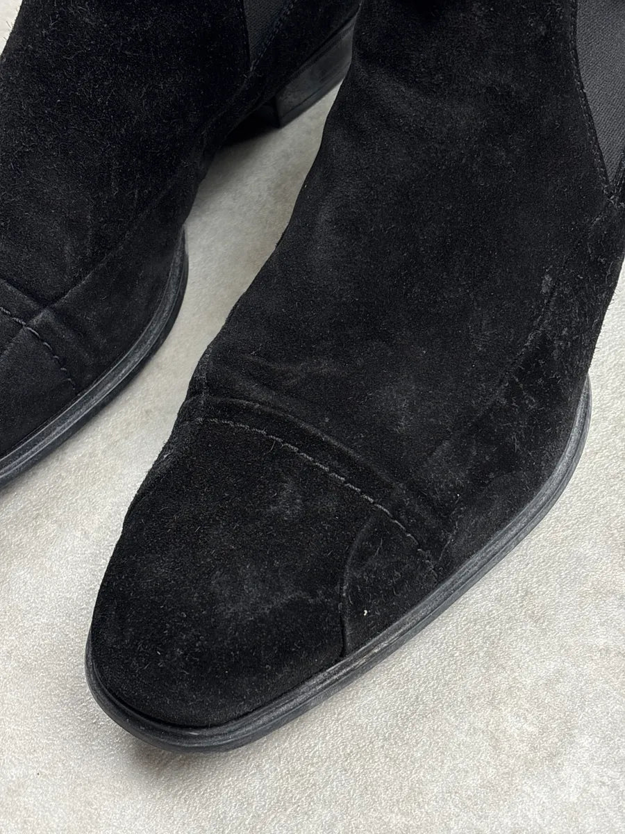 Cesare Paciotti Black Suede Dagger Charm Harness Boots JIlkQnqn 9