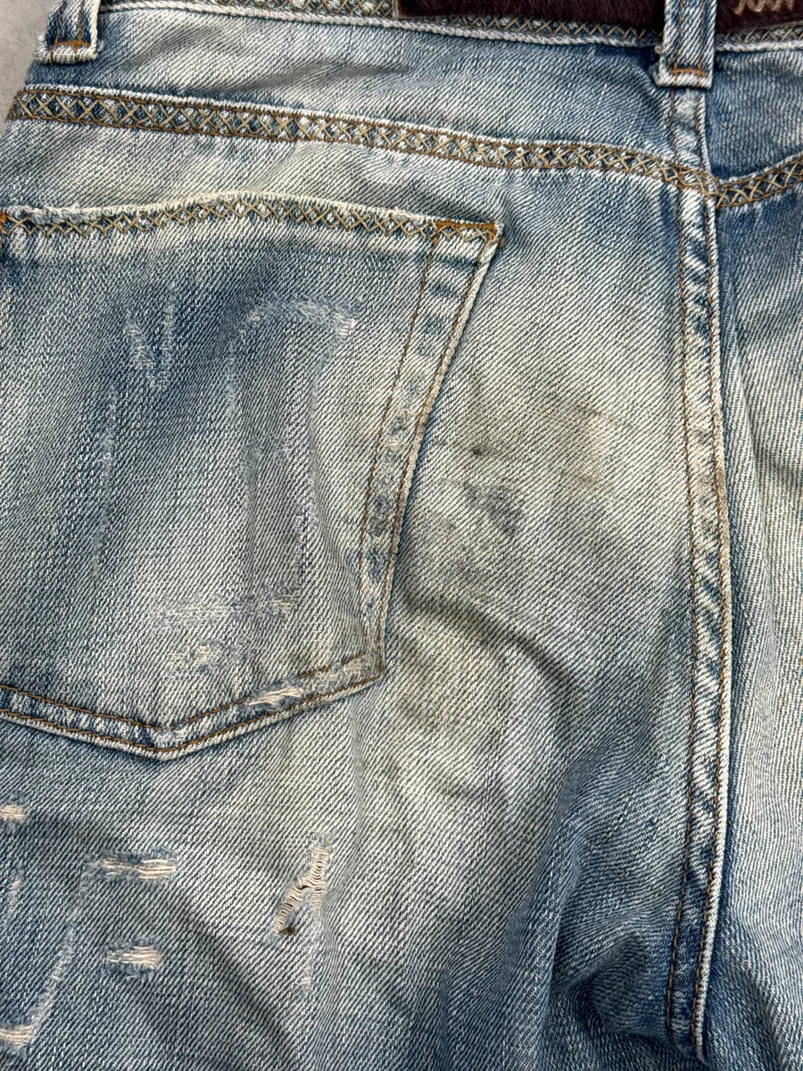 AW2005 Cavalli Light Blue Denim Stitch Distressed Jeans JJjlzmMj 9