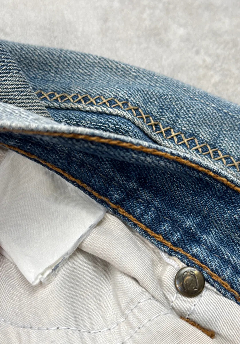 AW2005 Cavalli Light Blue Denim Stitch Distressed Jeans JJjlzmMj 11