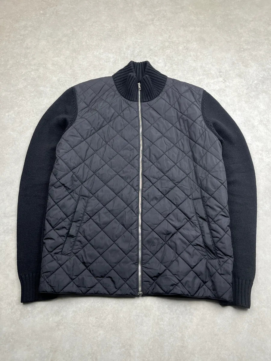 AW2017 Prada Hybrid Quilted Wool & Nylon Black Jacket JJjnfFzt 3