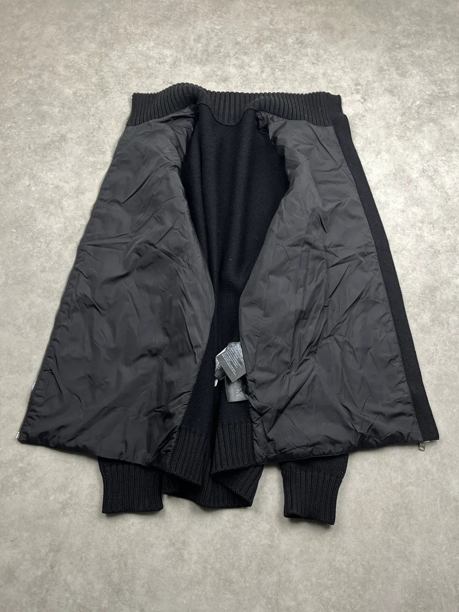 AW2017 Prada Hybrid Quilted Wool & Nylon Black Jacket JJjnfFzt 5